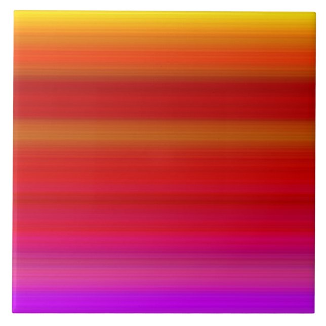 Abstract Multicolor Stripes Tile (Front)