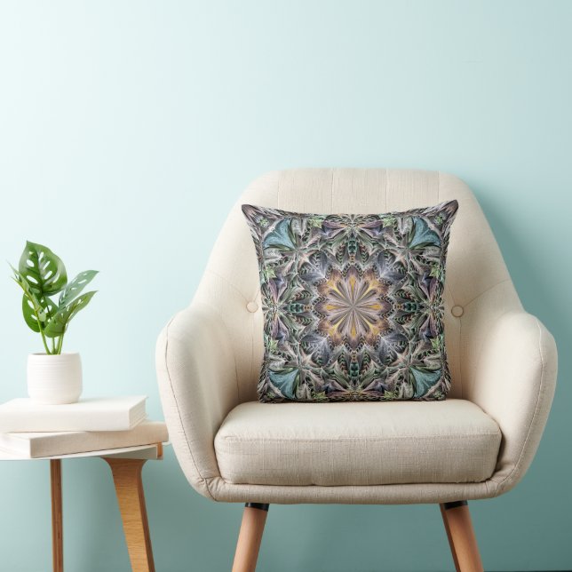 Abstract Multicolor Succulent Garden Rosette Cushion (Chair)