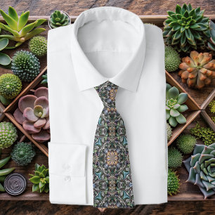 Abstract Multicolor Succulent Garden Rosette Tie