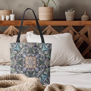 Abstract Multicolor Succulent Garden Rosette Tote Bag