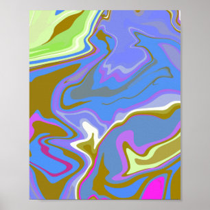 Abstract Multicolor Swirl Pattern Poster