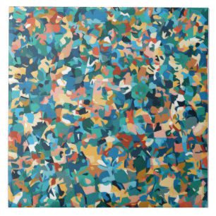 Abstract Multicolored Art in Shirt and Home Decor. Tile