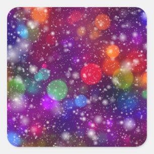Abstract Multicolored Bokeh Background-25363 Square Sticker
