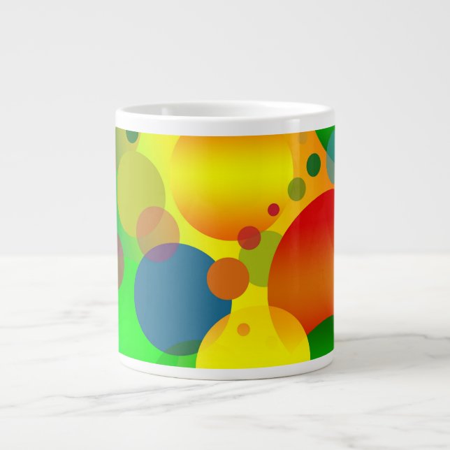 Abstract Multicolored Circles Design -23089 Large Coffee Mug (Front)