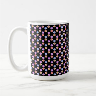 Abstract Multicolored Geometric Shape on Black Coffee Mug