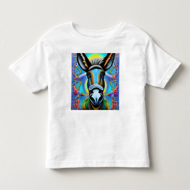 Abstract Multicolored Little Donkey Toddler T-Shirt (Front)