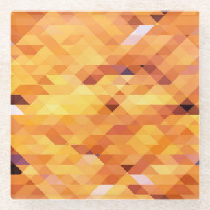 Abstract multicolored, low poly mosaic. glass coaster