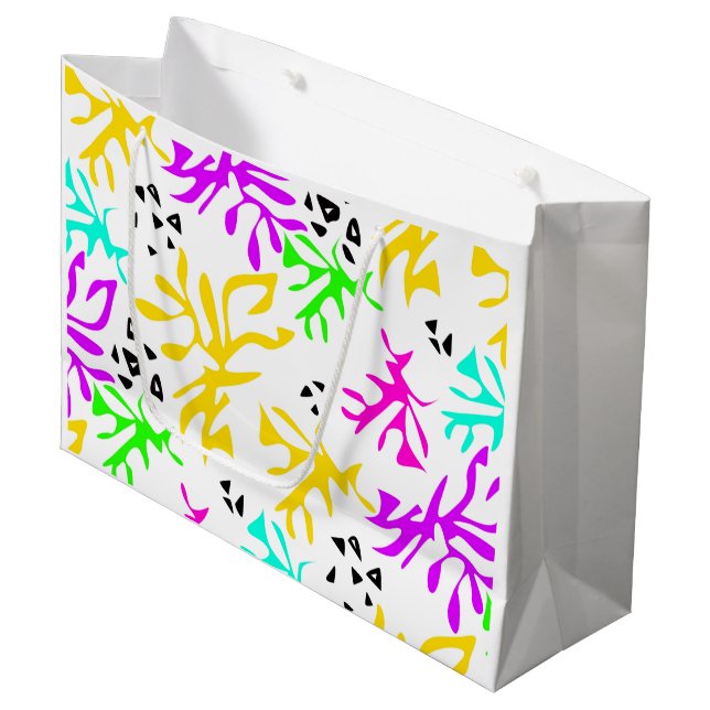 Abstract multicolored neon pattern  large gift bag (Front Angled)