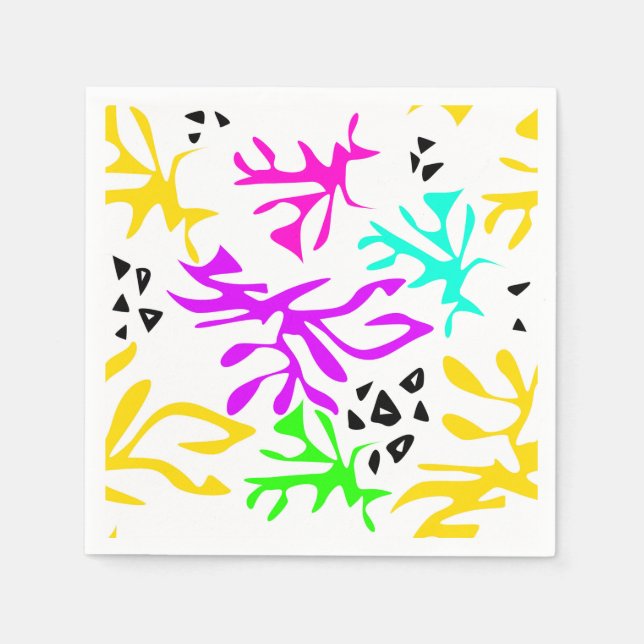 Abstract multicolored neon pattern  napkin (Front)