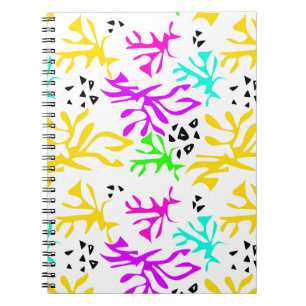 Abstract multicolored neon pattern notebook