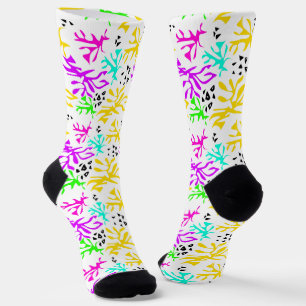 Abstract multicolored neon pattern  socks