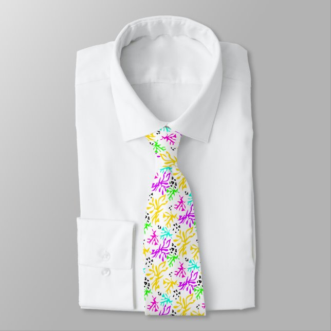 Abstract multicolored neon pattern  tie (Tied)