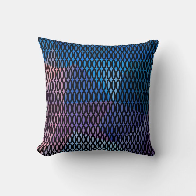 Abstract, multicolored pattern, mesh pattern, lace cushion (Front)