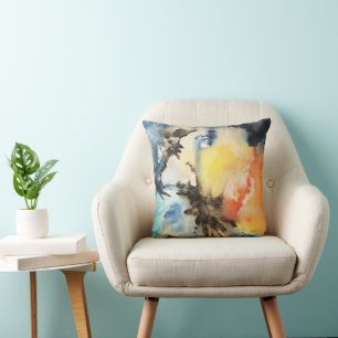 Abstract Multicolored Throw Pillow 