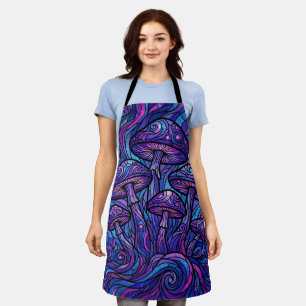 Abstract Mushroom Cluster Cosmic Purple Apron