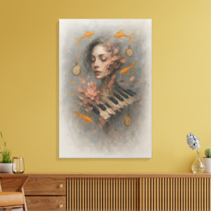 Abstract Music Art   Surreal Piano Canvas Print
