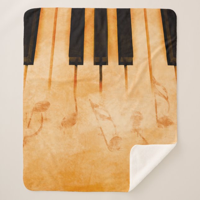 Abstract music background - Keyboard and musical n Sherpa Blanket (Front)