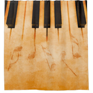 Abstract music background - Keyboard and musical n Shower Curtain