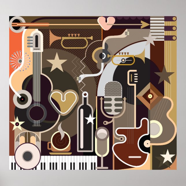 Abstract Music background Poster (Front)