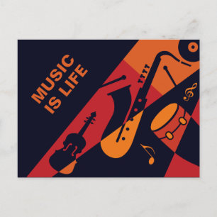 Abstract Music custom text postcard