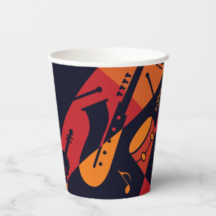 Abstract Music custom text throw Paper Cups