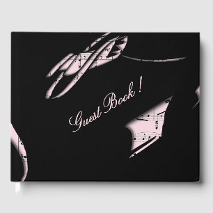 Abstract Music Guest Book Pink