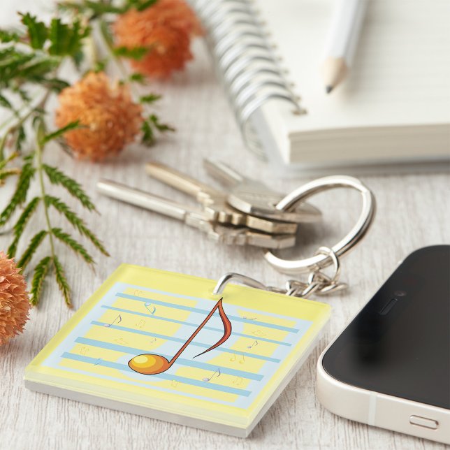Abstract Music Note Pastel Sheet Music Key Ring (Creator Uploaded)