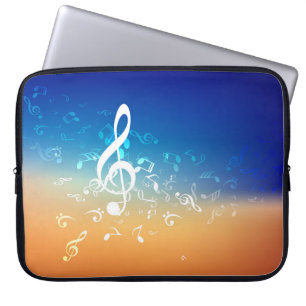 Abstract Music Notes Background Laptop Sleeve