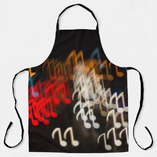 Abstract music notes: lights bokeh background apron