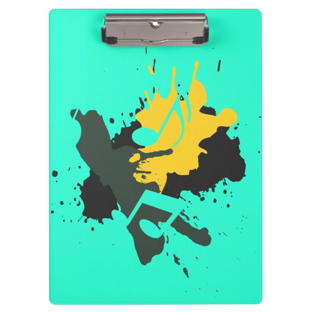 Abstract Musical Notes Clipboard (Front)