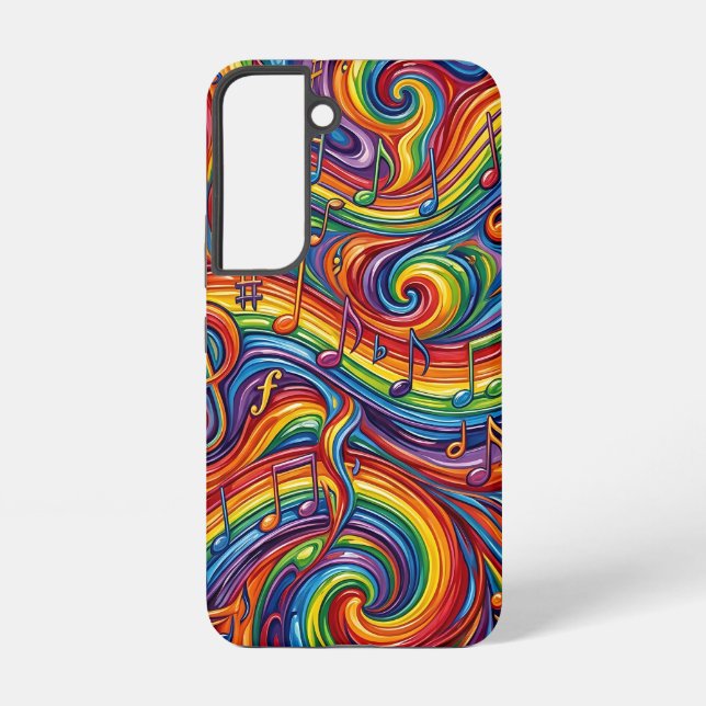 Abstract Musical Notes Rainbow Samsung Cases (Back)