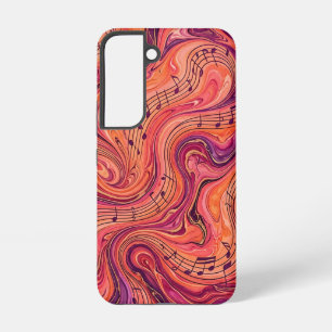 Abstract Musical Sunset Orange Samsung Cases
