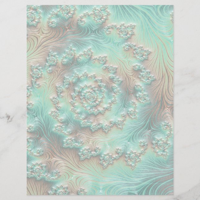 Abstract Muted Pastel Fractal Scrapbook Paper (Front)