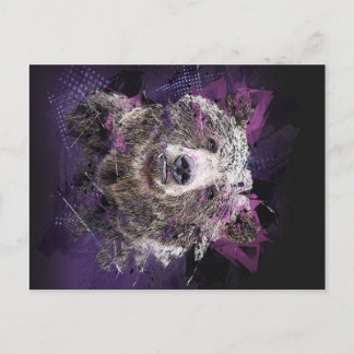 Abstract Mystical Bear_ Announcement Postcard