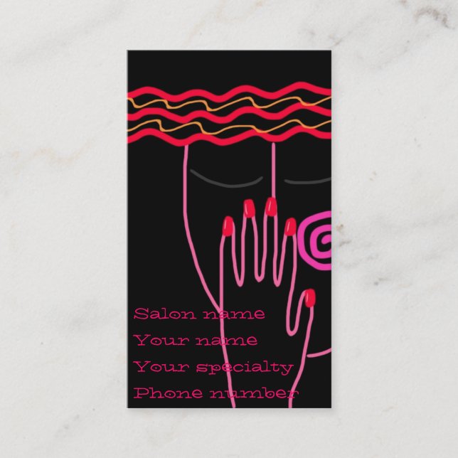 Abstract Nails Manicurist Business Cards (Front)