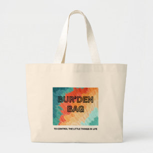 ABSTRACT NATURAL CANVAS COTTON WOMEN'S BUR'DEN LARGE TOTE BAG