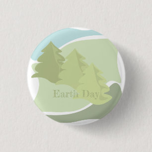 Abstract natural landscape with fir trees and sky 3 cm round badge