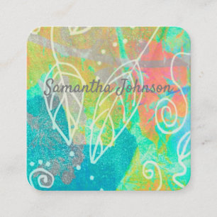 abstract nature art double sided custom square business card