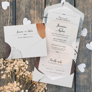 Abstract Nature Floral  All In One Invitation