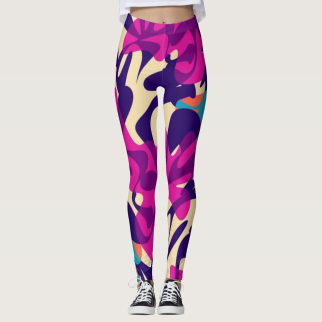 Abstract nature Seamless Colourful Pattern Legging (Front)