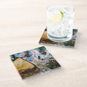 abstract nature still water glass coaster