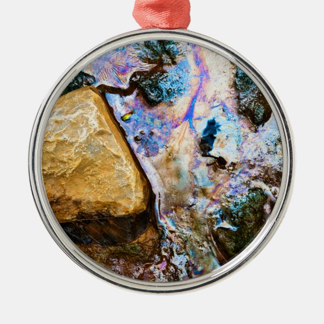 abstract nature still water metal ornament (Front)