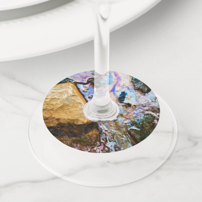 abstract nature still water wine glass tag (Close Up)