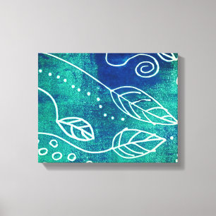 abstract nature wall art blue wrapped canvas