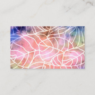 abstract nature watercolor leaf design business card