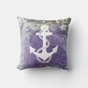 abstract nautical ANCHOR + ROPE two-sided Cushion