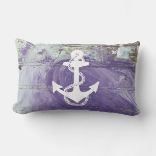 abstract nautical ANCHOR + ROPE two-sided   Lumbar Cushion