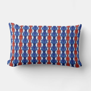 Abstract Nautical Red White and Blue Lumbar Cushion