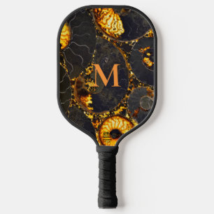 Abstract Nautilus pattern yellow gold Pickleball Paddle