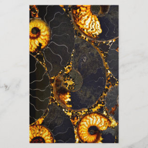 Abstract Nautilus pattern yellow gold Stationery